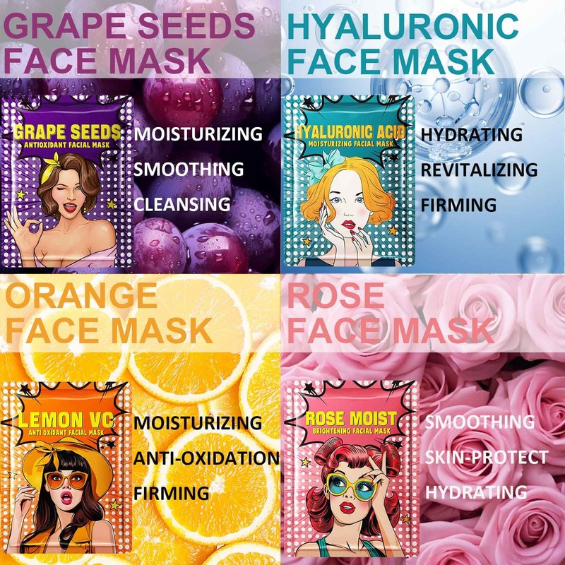 ARCHIDATE Women's Smooth Skin Leaf Face Mask