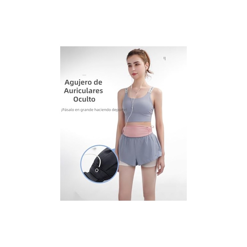 Cangurera Riñonera Deportiva para Correr Hombre Mujer, Azul