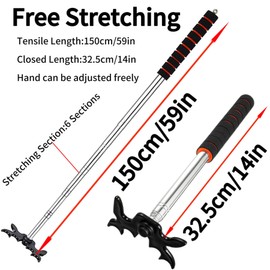 AUTIDEFY Retractable/Removable Head Billiard Rack Cue Bridge Cue Holder with Bridge Head,Billiard Cue Accessories for Billiard Tables,Games,Tournaments Billiard Bridge Cue (Black)