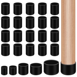 Glarks 20pcs 16mm/0.63in Round Chair Leg Caps, Black PVC Furniture Pad Table Feet Covers, Round Chair Leg Covers to Protect Wood Tile Floors Felt Pads Furniture Leg Caps Reduce Noise