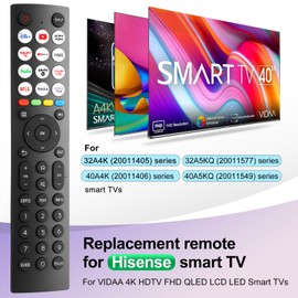 Universal TV-Remote for Hisense TV Remote-Control - EN2Q36H Replacement for Hisense VIDAA 4K HDTV FHD QLED LCD LED Smart TVs