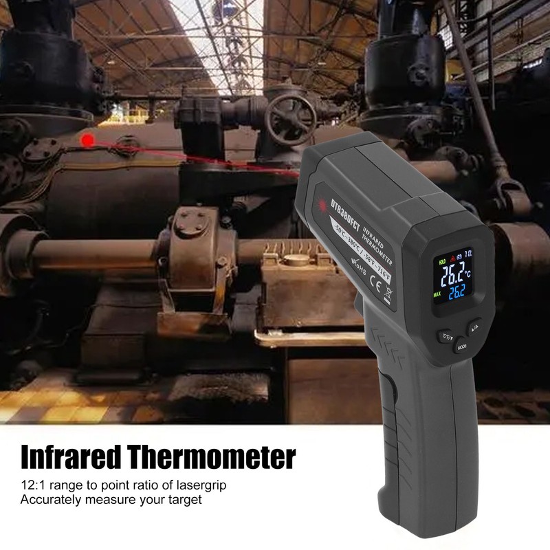 Infrared Thermometer for Cooking Food Temperature Gun Adjustable 12:1 Emissivity