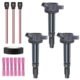 Performance Master Set of 3 Ignition Coils & Pigtail Connector Wiring Harness Kit Compatible with Ford Escape Fusion Lincoln Zephyr Mercury Mariner V6 3.0L UF486 DG514 C1594 5C1651