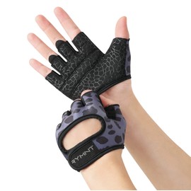 RYMNT Minimal Weight Lifting Gloves,Short Micro Workout Gloves Grip Pads with Full Palm Protection & Extra Grip for Men Women Weightlifting,Gym,Exercise Training.Snow Leopard Grey-Small