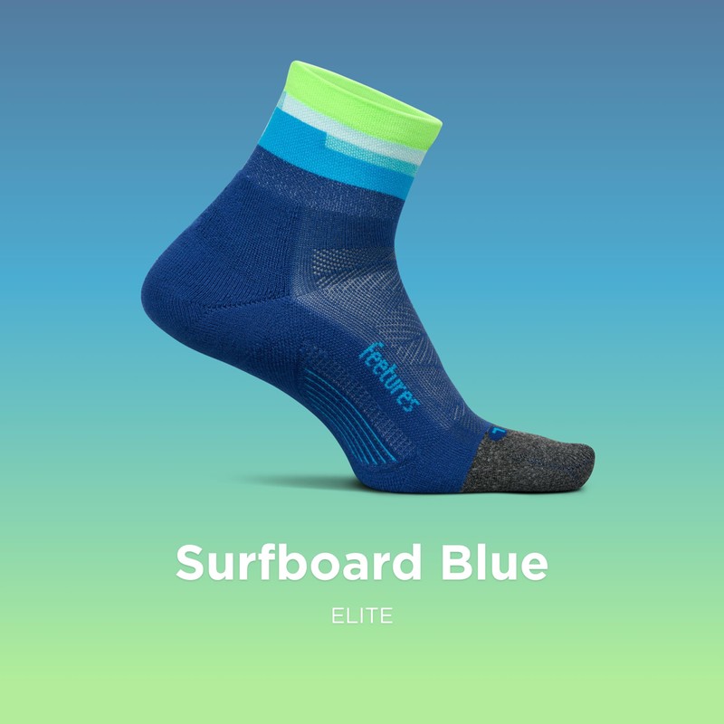 Features Elite Light Cushion Quarter Surfboard Socks Blue