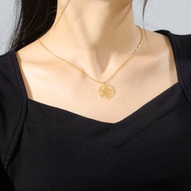 EUEAVAN Metatron’s Cube Necklace Metatron Cube Sacred Geometry Pendant Seals of Archangel Angel Metatron Statement Necklaces Spiritual Protection Talisman for Women (gold)