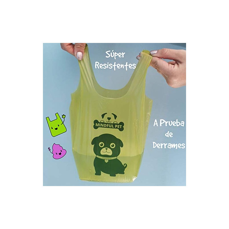 Bolsas Biodegradables con Asa para popó de Perro. Kit con