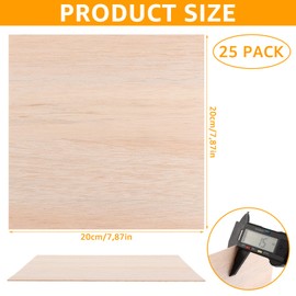 SHUESS Pack of 25 Balsa Wooden Panels, 1.5 mm x 200 mm x 200 mm, Model Building, DIY Aeroplane Ship, Woodwork, Boat Houses
