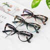 MMOWW Cat Eye Reading Glasses for Women Fashion Cute Blue