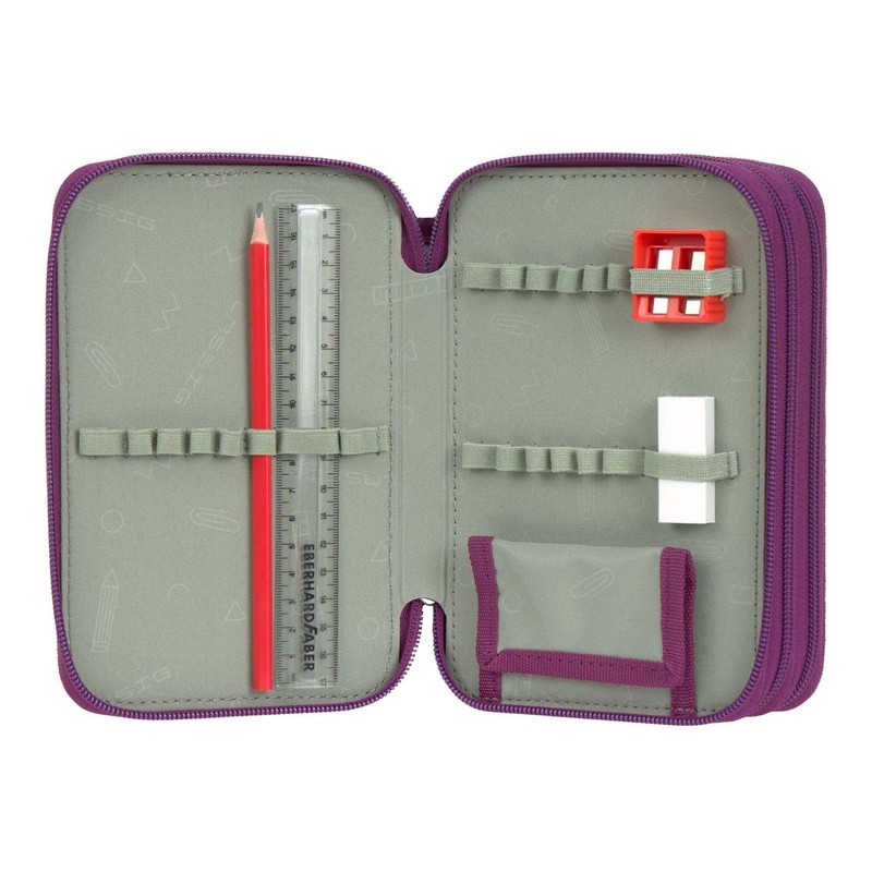 LÄSSIG Unique School Triple Pencil Case Slim Lilac