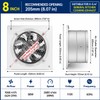 8 Inch Exhaust Fan, 110V 40W Wall Mounted Ventilation Fan
