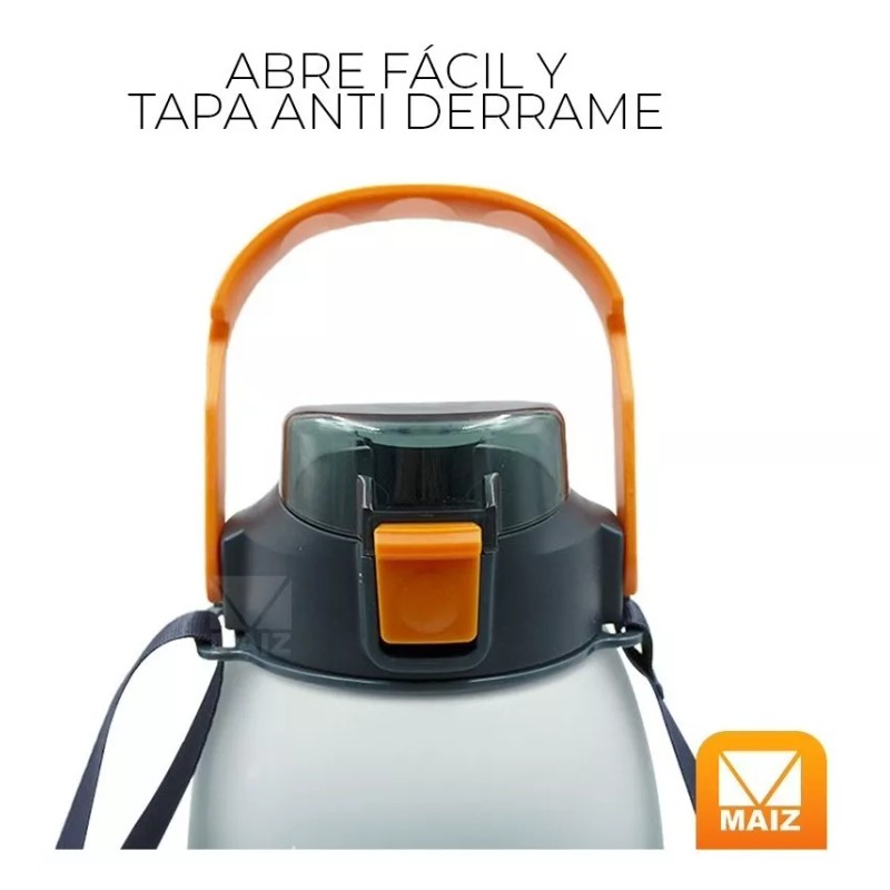 Maíz Botella Cilindro Agua Deportiva Motivacional Multicolor 1.3l