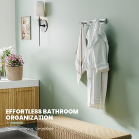 Dripex Coat Rack, 4 Hooks, Brushed Stainless Steel, for Jackets, Dresses, up to 20 kg, Maximum Load Capacity, Wall Coat Rack for Kitchen, Hallway, Hallway, Hallway, Hallway, Silver