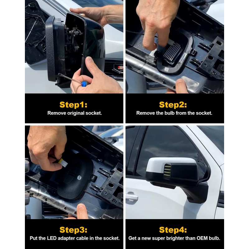 NEIFILES LED Side Mirror Task Light Compatible with Chevy Silverado