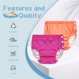Durio Swim Diapers for Toddlers Reusable Swim Diapers Washable Swimming Diapers Toddler Swim Diaper White White 2-3T