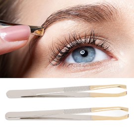 Set of 2 Eyebrow Tweezers Profession Elle Stainless Steel One Grown Hair Eyebrow Face Hair Removal Tweezers Beauty Tools