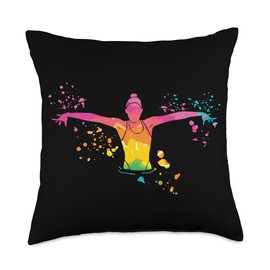 Synchronized Swimming Colorsplash Team Artistic Swim Throw Pillow