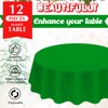 Amylove 12 Pcs Christmas Plastic Tablecloth 84 Inch Round Disposable