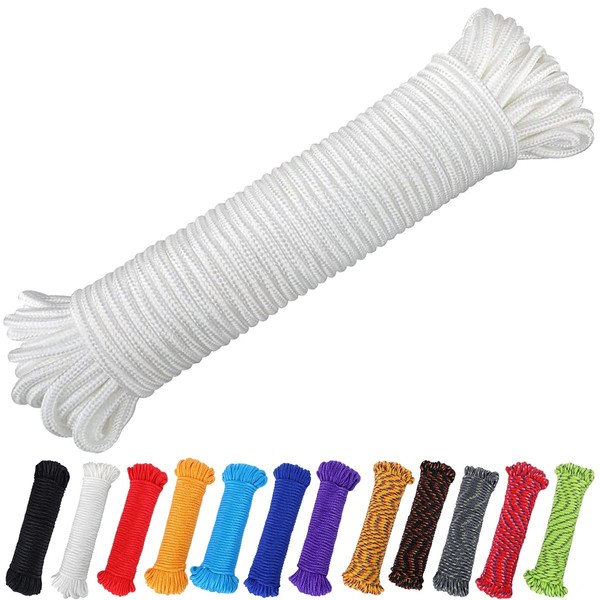 PerkHomy 90 ft 1/4 inch (7mm) Nylon Poly Rope Flag