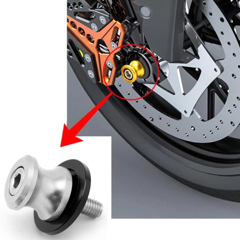 Swing Arm Spool, 2PCS 6/8/10mm Motorcycle CNC Rear Stand Swing