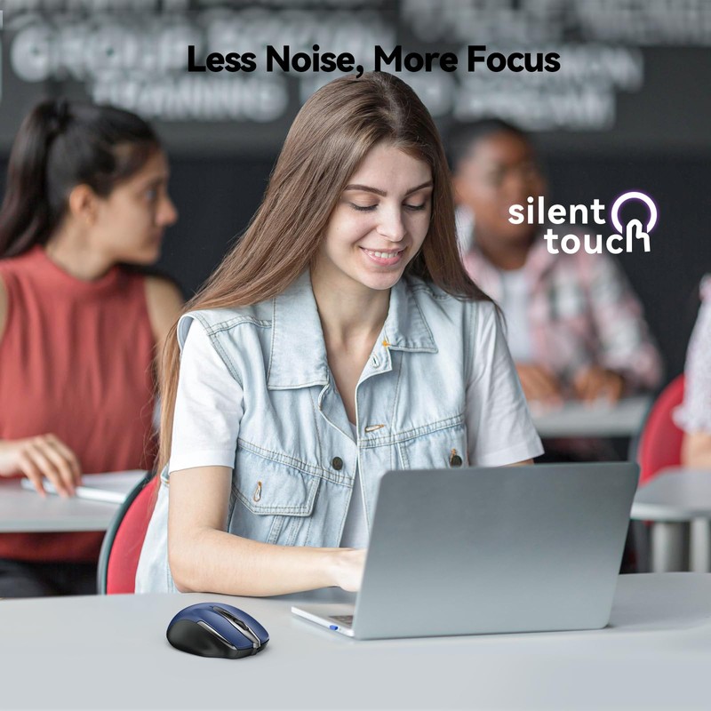 TECKNET Wireless Mouse for Laptop, Silent Mouse Quiet Click, Computer
