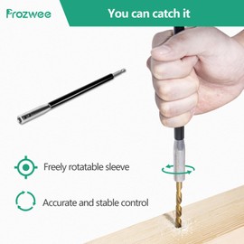Prozwee Upgrade 230mm/9-Inch Drill Bit Extension with Freely Rotatable Sleeve,One-Piece Forging of 40CR Steel,Assisting The Drill to Work in Confined Spaces