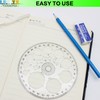 LRMYS 360 Degrees Clear Protractor Template Ruler, 11.5cm Diameter Transparent
