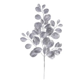 Vickerman 25" Silver Artificial Plastic Dogwood Glitter Spray. 3 per Bag.