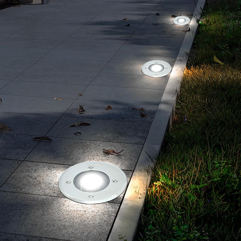 Petyoung 8Pack Outdoor Solar Ground Lights, IP65 Waterproof Solar Disk