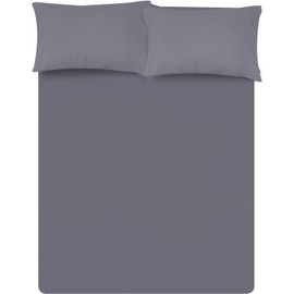 Linens World Egyptian Cotton Fitted Sheets Breathable, Anti Wrinkle 30cm Deep Pocket 200 Thread Count Bed Sheets Double Bedding & Linen- Grey Bedding Double 137 X 190 CM Double Fitted Sheet