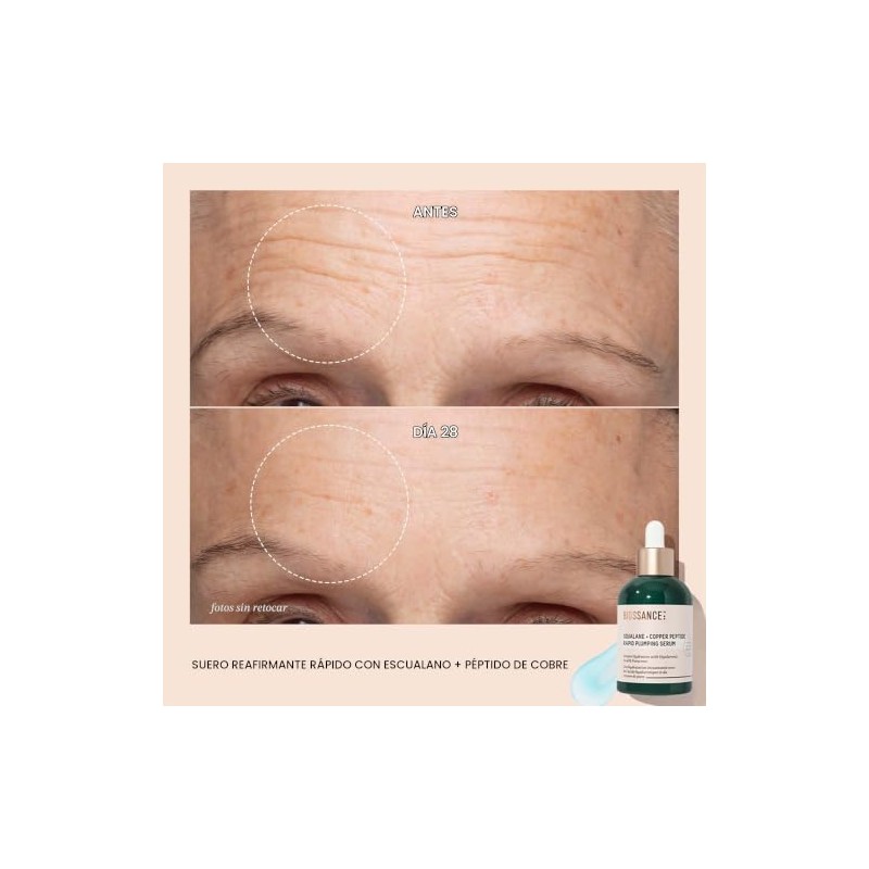 Suero facial Biossance Squalane + Copper Peptide Rapid Plumping Serum