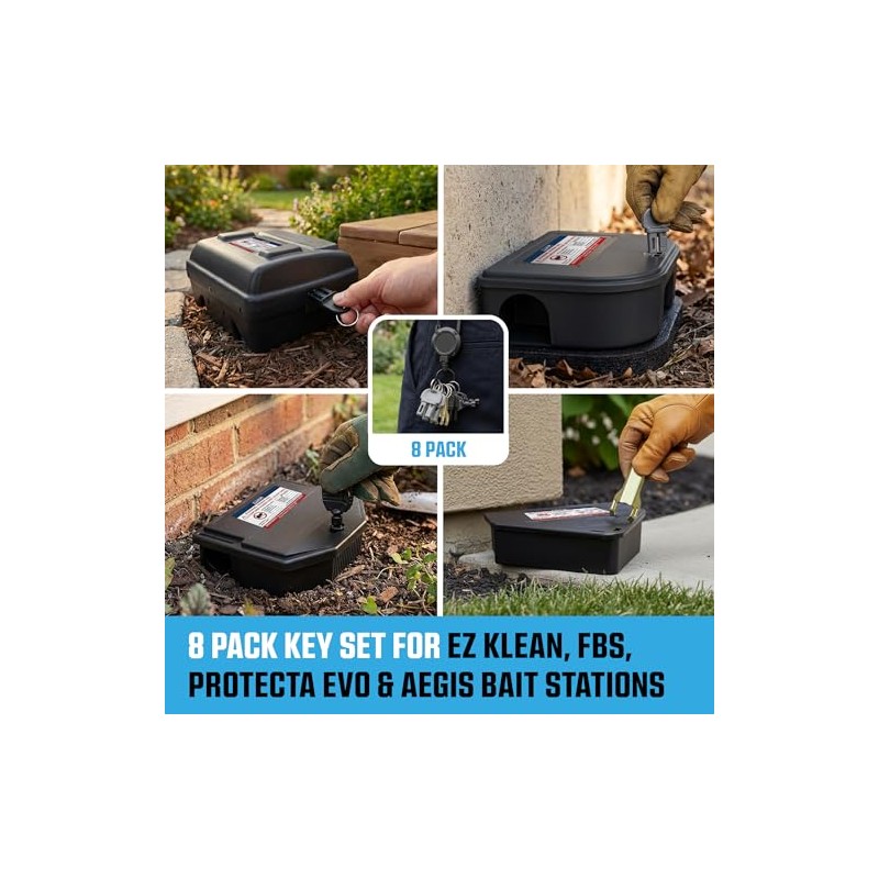8 Pack Rodent Bait Station Keys for Protecta LP, EVO