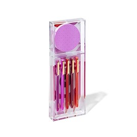 Notado por Post-it - Caja de regalo, colores cálidos, incluye bandeja de acrílico, 100 notas adhesivas redondas, paquete de 5 bolígrafos (NTD-TRAY-36-H)