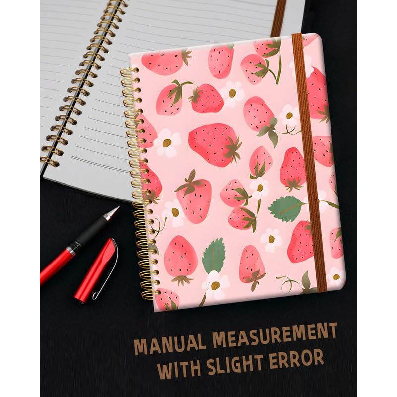 Ruled Spiral Writing Notebook,A5 Hardcover Lined College Journal for Women