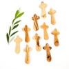 Certified Holy Land Olive Wood Caring/Holding Cross (10, Medium Pocket
