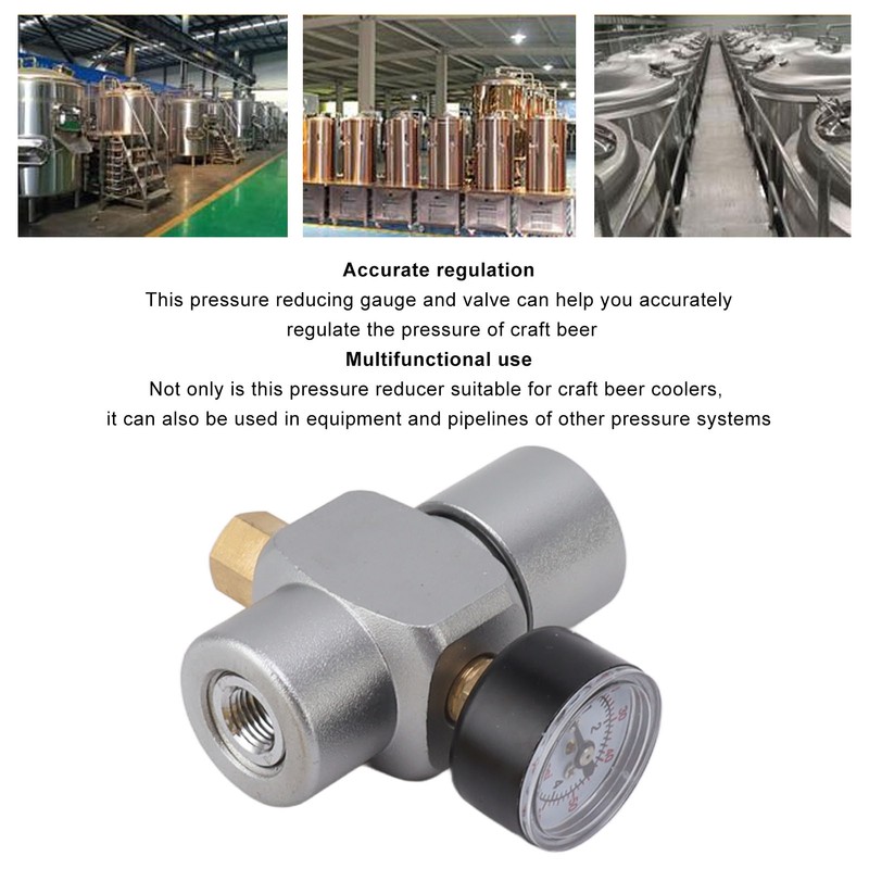 Water Pressure Reducing Valve 0‑60PSI Stainless Steel Pressure Regulator Multifunctional
