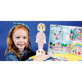 Floss and Rock 44P6442 Florence Wooden Magnetic Dress Up Doll, 9.25-inch Height