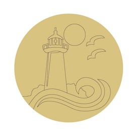 Lighthouse Design by Lines Unfinished Wood Cutout Lighthouse Door Hanger MDF Shape Canvas Style 3 Art 1 (24")