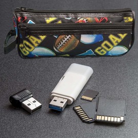 Latin America Focus Football Toiletry Bag Case - for Small Travel Accessories, Electronics, 2 Zippers, 8 x 3.5 x 2