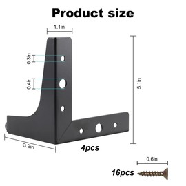 YOYEAH Pack of 4 10 cm Furniture Feet, Black Metal, Cabinet Feet with Screws, Perfect for Sofa, Coffee Tables, Cabinets, TV Cabinets, Bedside Table, Drawers, Furniture Feet, Cabinet Feet for DIY