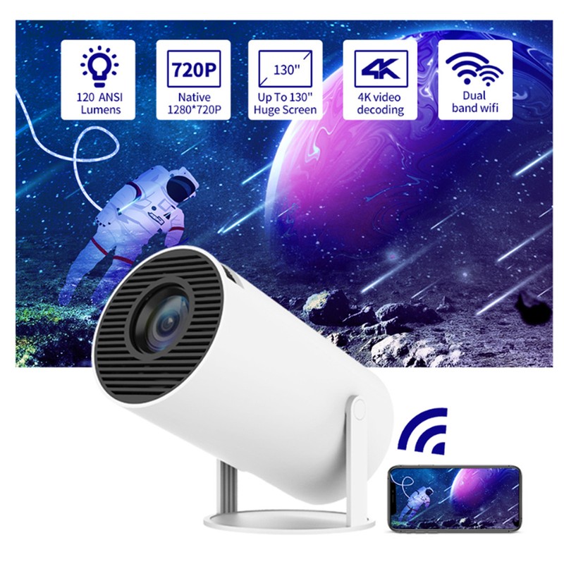 Projector 4K Decoding 120 ANSI 2.4G+5G WiFi Keystone Correction Portable