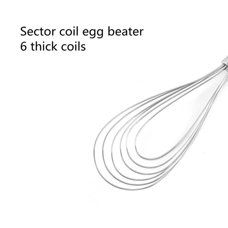 Xzhixiao 2 Pieces Flat Wire Egg Whisk Stainless Steel Egg