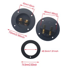 SYCZIOHU 2 Pcs Speaker Box Terminal with Copper Connectors 3 Inch Diameter Subwoofer Replacement Box Terminal Speaker Wire Connectors for DIY Speaker Repaid