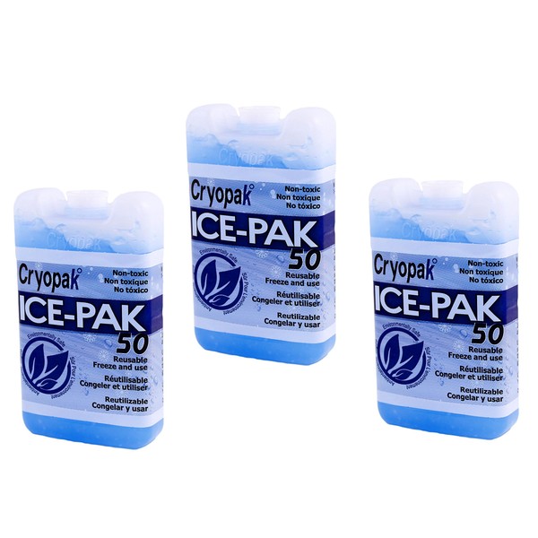 Cryopak 3 Ice Packs for Use in Insulated Bags and Coolers