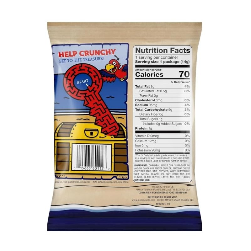 Bulk-Pirate Booty White Cheddar Rice and Corn Puffs Snacks, 40