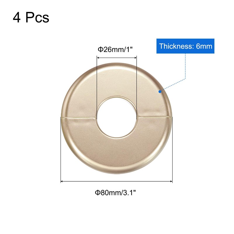 uxcell 4pcs Wall Split Flange 80mm / 3.1" OD Escutcheon