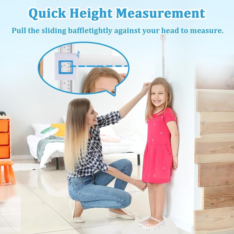 200cm Stadiometer Wall Mounted Growth Measuring Height Ruler, Roller Ruler