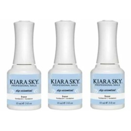 Kiara Sky Dip Essential Base - Base Layer Polish for Powder Manicure 3 Bottles