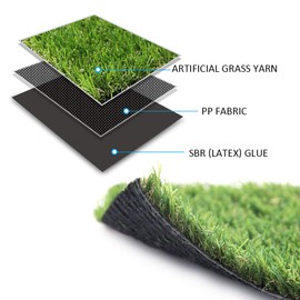 Griclner Artificial Grass Lawn Turf 9 FT x 10 FT(90 Square FT) 0.8inch Realistic Synthetic Grass Mat, Indoor Outdoor Garden Lawn Landscape for Pets,Fake Faux Grass Rug with Drainage Holes