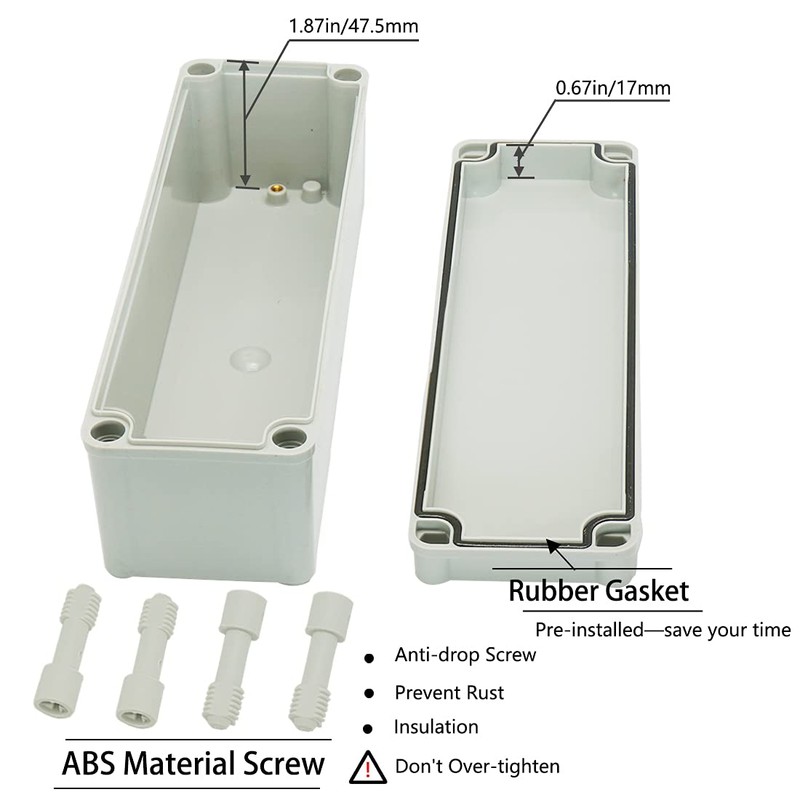 Zulkit Junction Box ABS Plastic Dustproof Waterproof IP67 Junction Boxes